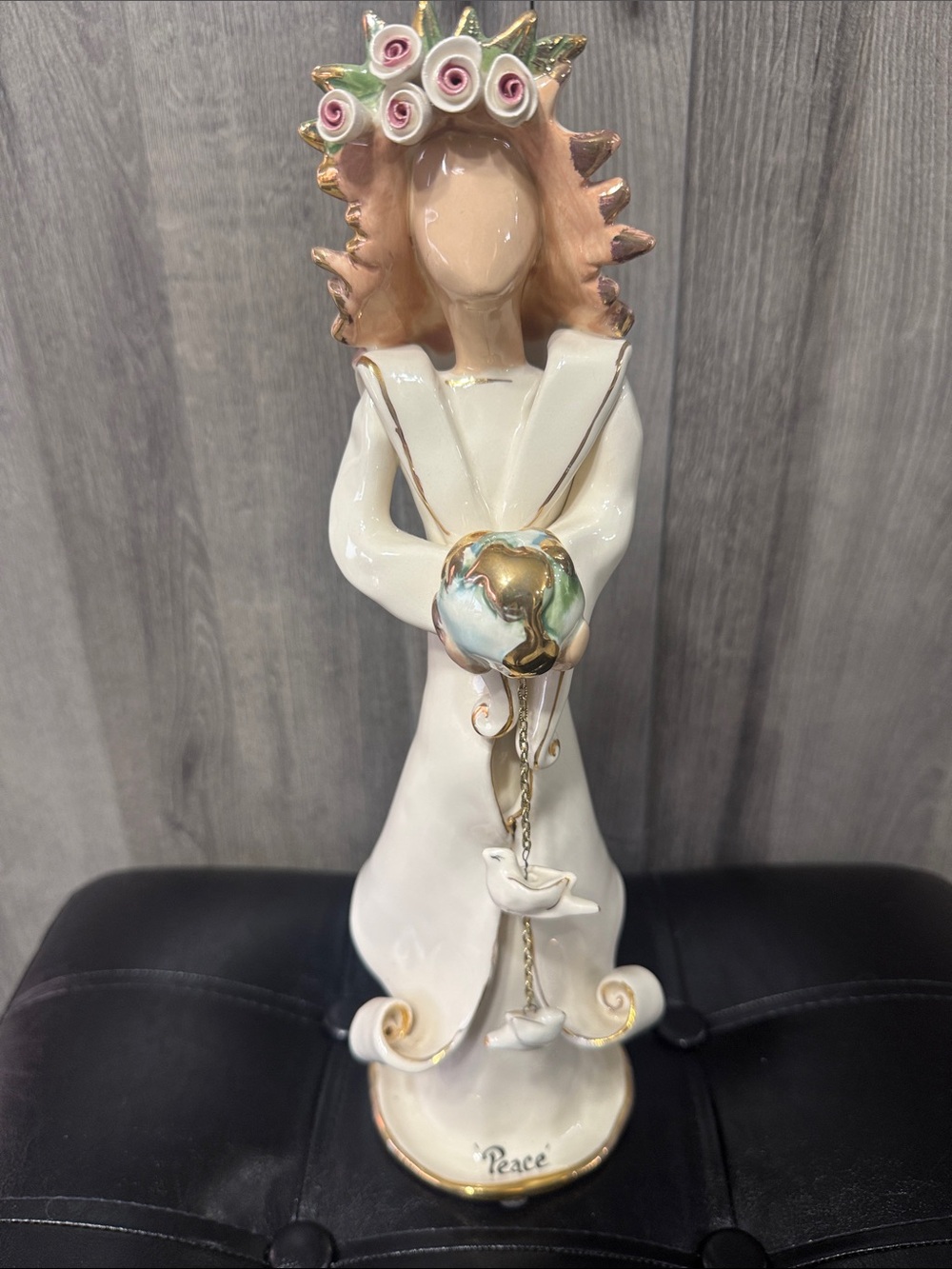 Blue Sky Clayworks Peace Earth Angel 9/11/2001 Candle Holder Heather Goldminc